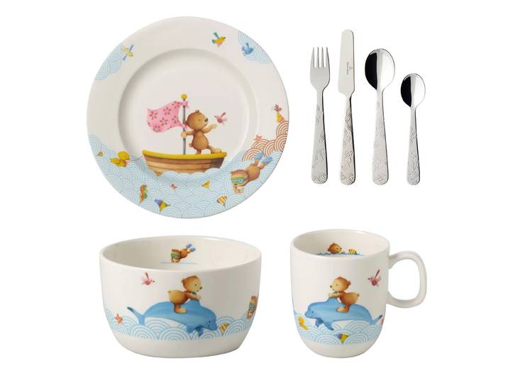 Villeroy & Boch Service pour enfants et Couverts Happy as a Bear 7 Pièces