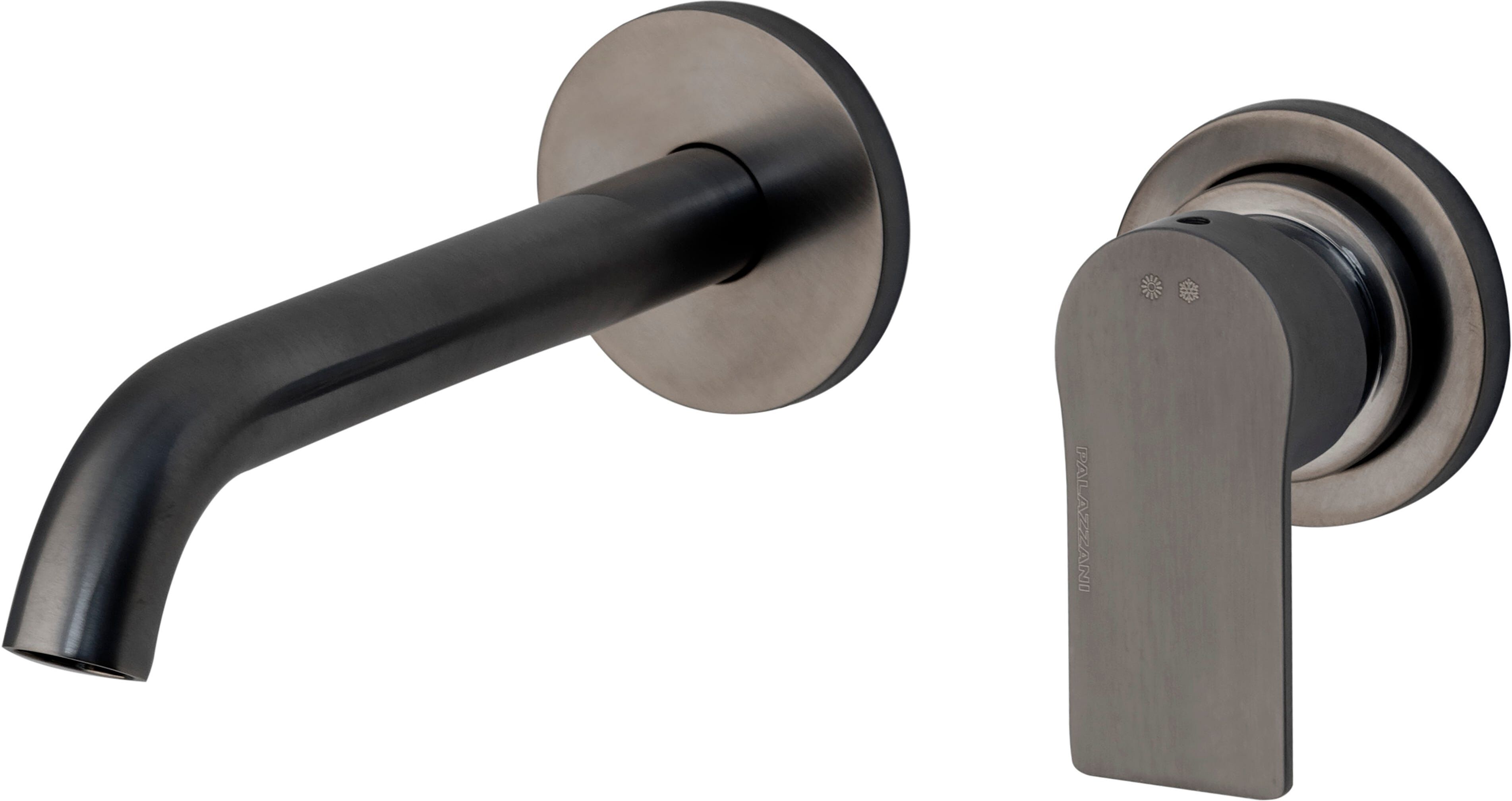 Palazzani MISCELATORE LAVABO A PARETE  QUATTRO GUN METAL CARTUCCIA Ø 35 mm