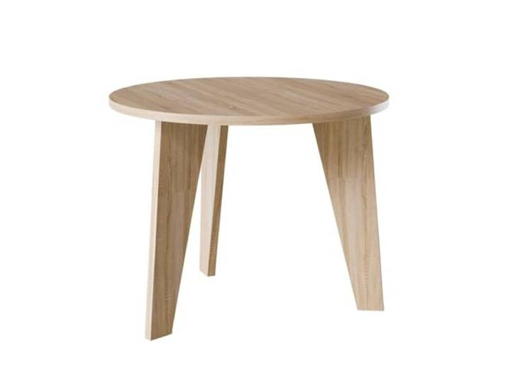 KOLM Rose Tisch - Runder Esstisch Compatible with Küche/Wohnzimmer Ø 90 cm FSC-Zertifiziert Modernes Design in Sonoma-Eiche