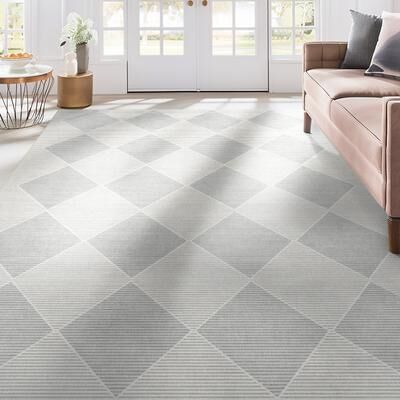 Well Woven Apollo Elemental Basalt Moroccan Diamond Low Pile Area Rug