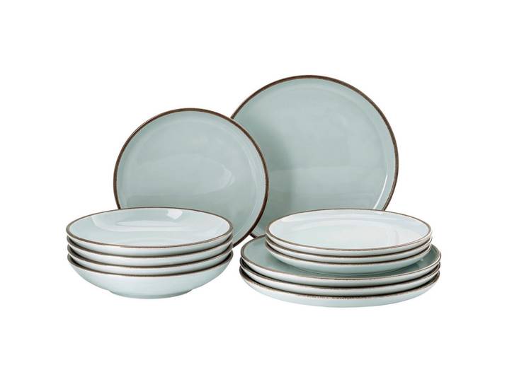 Rosenthal Kombiservice Profi Casual Mint, Mintgrau, Keramik, 12-teilig, lebensmittelecht, stapelbar, Essen & Trinken, Geschirr, Geschirr-Sets, Kombiservice