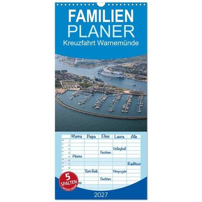 Familienplaner 2027 - Kreuzfahrt Warnemünde mit 5 Spalten (Wandkalender, 21 x 45 cm) CALVENDO