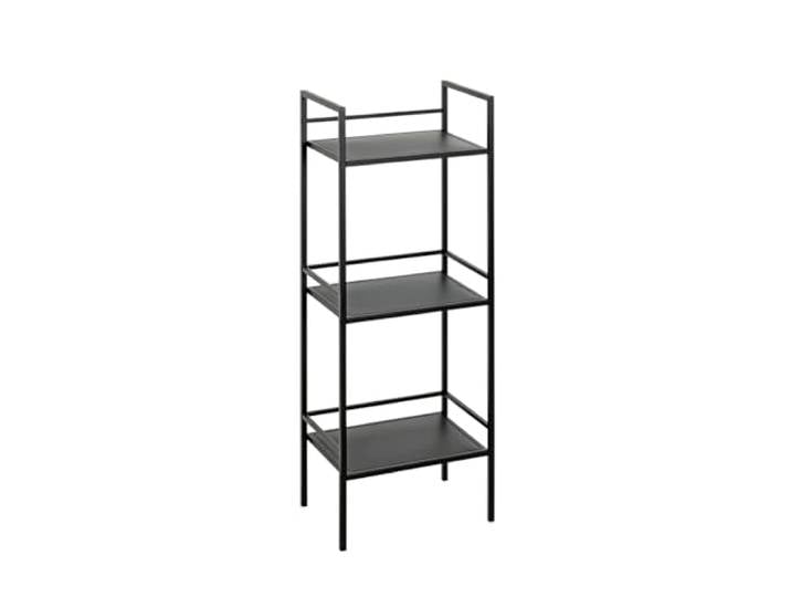 HAKU Étagère Noire\, étagère à Niveaux\, étagère autoportante 3 Niveaux\, étagère de Sol\, étagère sur Pied en métal L 35 x H 95 x P 25 cm Style : Moderne