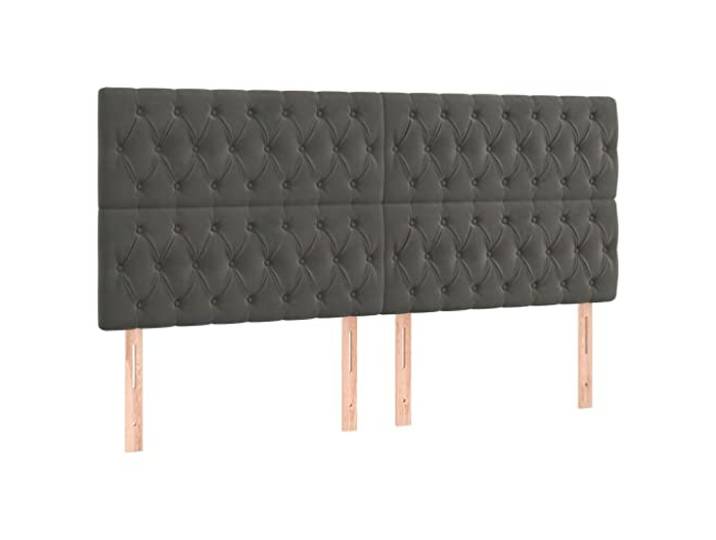 vidaXL Kopfteil Dunkelgrau 200 x 7 x 118/128 cm Samt