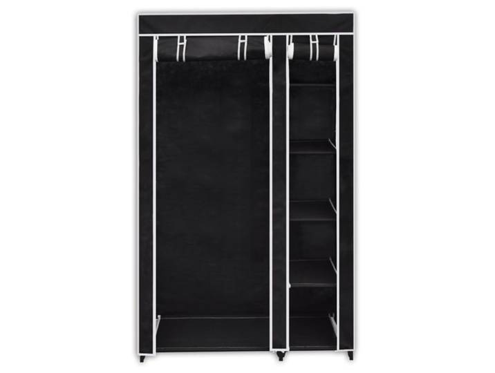 vidaXL Armoire pliante en tissu noir 110 x 45 x 175 cm