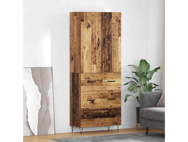 Jkghdrt Highboard 2 STK. Altholz 69,5 x 34 x 180 cm Holzwerkstoff Schrank D-Pull-Griffe aus Metall, vielseitig nutzbar, modernes Design, robuste Holzwerkstoff-Konstruktion, durchdachte Fächer