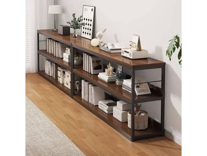 Étagère simple murale intégrée du sol au plafond pour bureau, meuble de rangement multi-niveaux, bibliothèque, présentoir