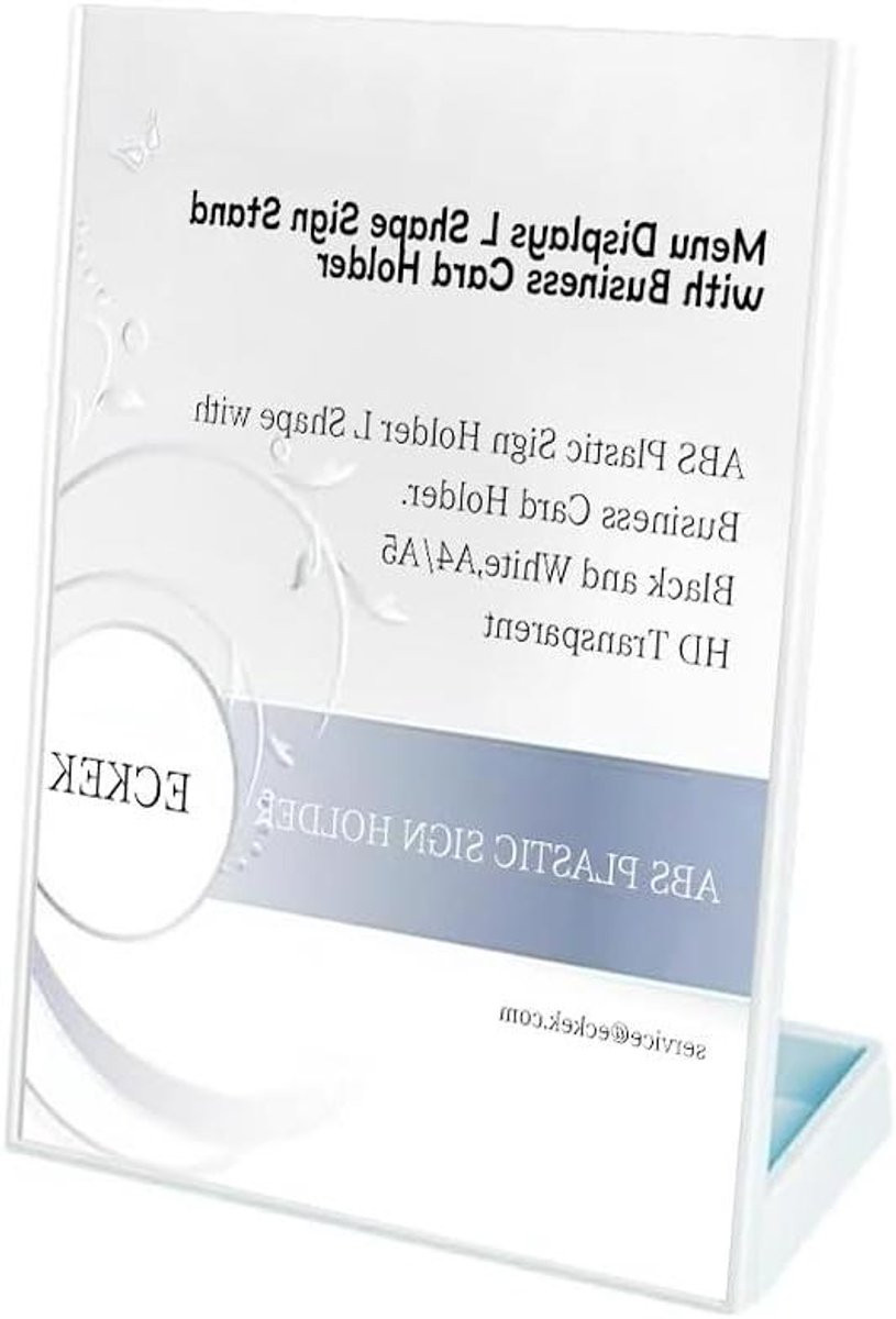 Tekenhouder L-Vorm Wit - Menu Display en Informatiehouder met Opbergfunctie - Formaat A5