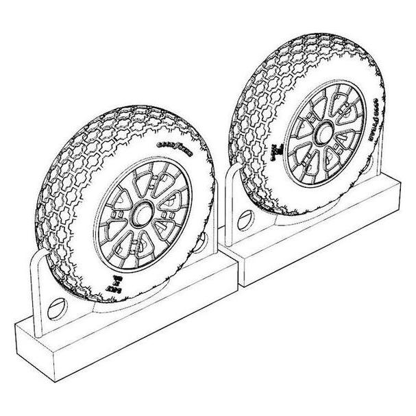 Brengun F4U Corsair Cross Thread Wheels set (BRL72221)