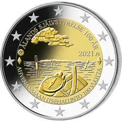 Finnland 2021: 2-Euro-Münze Selbstverwaltung Ålandinseln