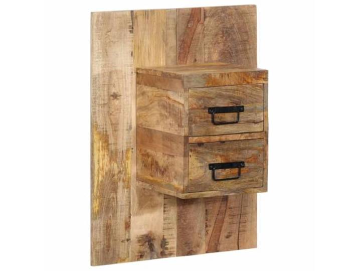 KTHLBRH Nachttisch 60 x 32 x 80 cm Massivholz Mango Wanddesign, großer Stauraum, Wandmontage, einzigartige Maserung