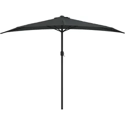 Helloshop26 - Balkon-Sonnenschirm und anthrazitfarbene Aluminiumstange 300 x 150 cm halb 02_0008311