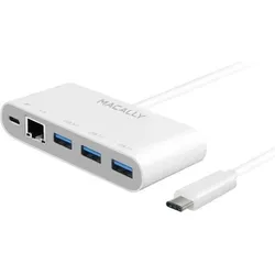 Macally USB-C Hub | USB-A | Gigabit-Ethernet | Weiß