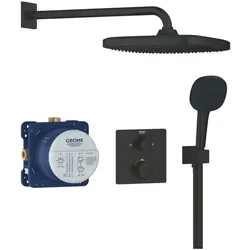 Grohe Precision Thermostat Duschsystem 348822430 Unterputz mit Vitalio Comfort 250, mattschwarz