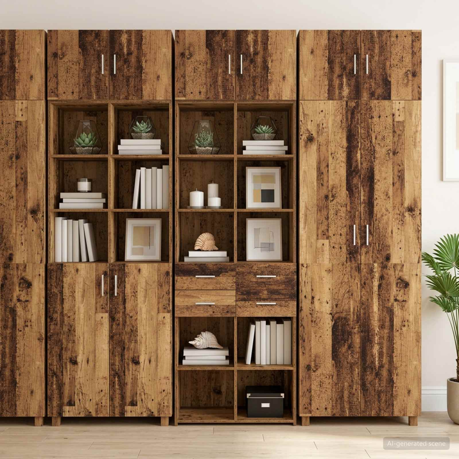 vidaXL Cabinet de rangement avec étagères Bois ancien
