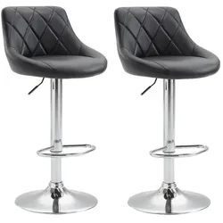 Décoshop26 - 2x Drehbare Barhocker aus schwarzem Kunststoff mit Fußstütze TDB10085