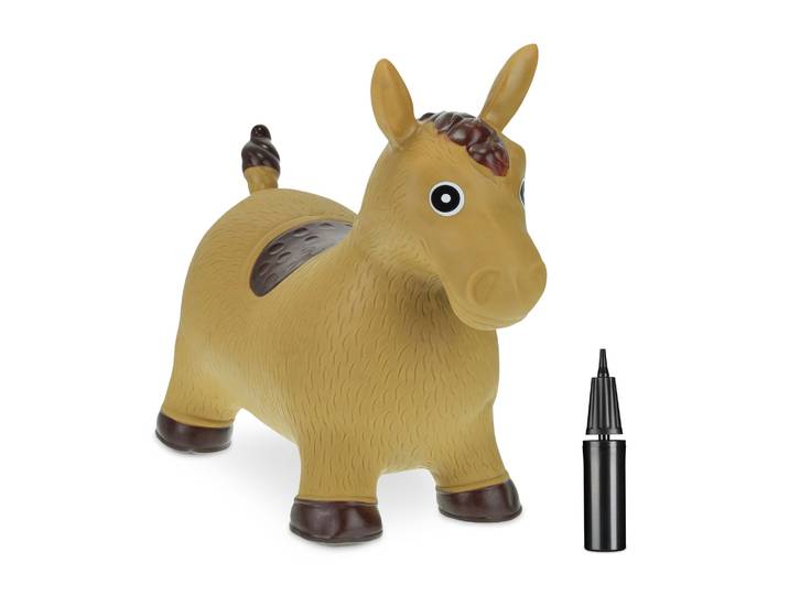 Hüpftier Pferd Dunkelbraun-Hellbraun-Schwarz