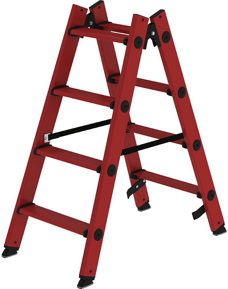 Kunststoffleiter, mit GFK-Stufen, 2 x 4 Stufen MUNK