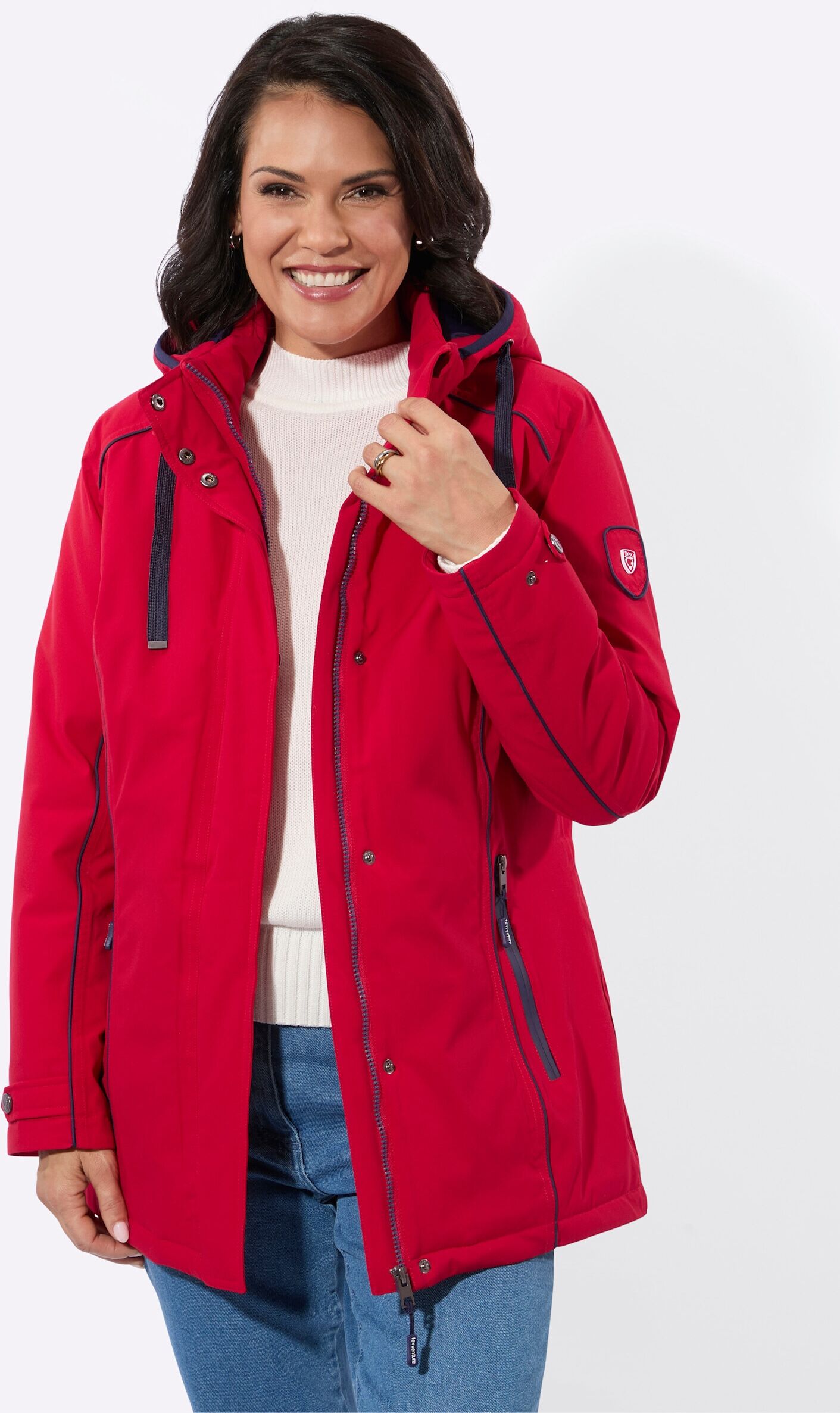 Funktionsjacke WITT "Funktionsjacke Funktionsjacke mit abnehmbarer Kapuze", Damen, Gr. 38, rot, Sportlich, Jacken Funktionsjacke