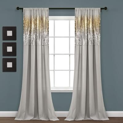 "Lush Decor Shimmer Sequins Window Curtain Panel Pair - 84"" x 42"" - 84"" x 42"""