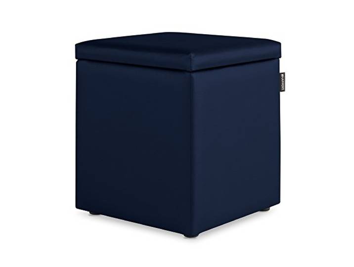 Happers Hocker mit Stauraum aus Kunstleder Marineblau für das Wohnzimmer oder Schlafzimmer
