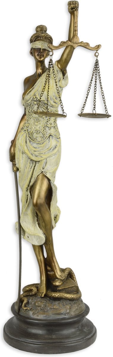 Wexdeco Decoratief Beeld Vrouwe Justitia - Goud - Resin - 16.2 x 15 cm