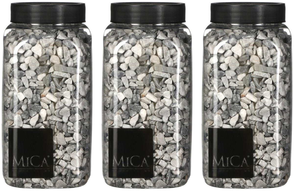 Mica Decorations decoratiesteentjes - grijs - 1 kilo (650ml)