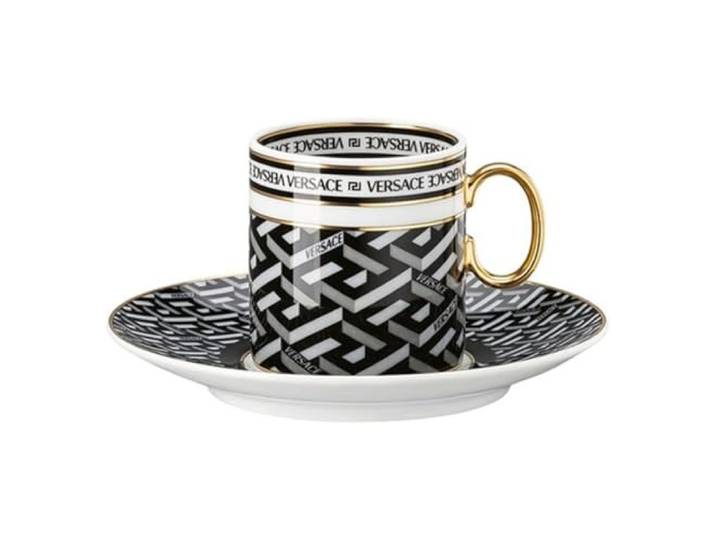 Versace La Greca Signature Black Espressotasse 2-TLG.