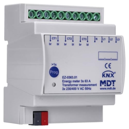 Energiemeter drievoudige stroommeter 63A voor bussysteem