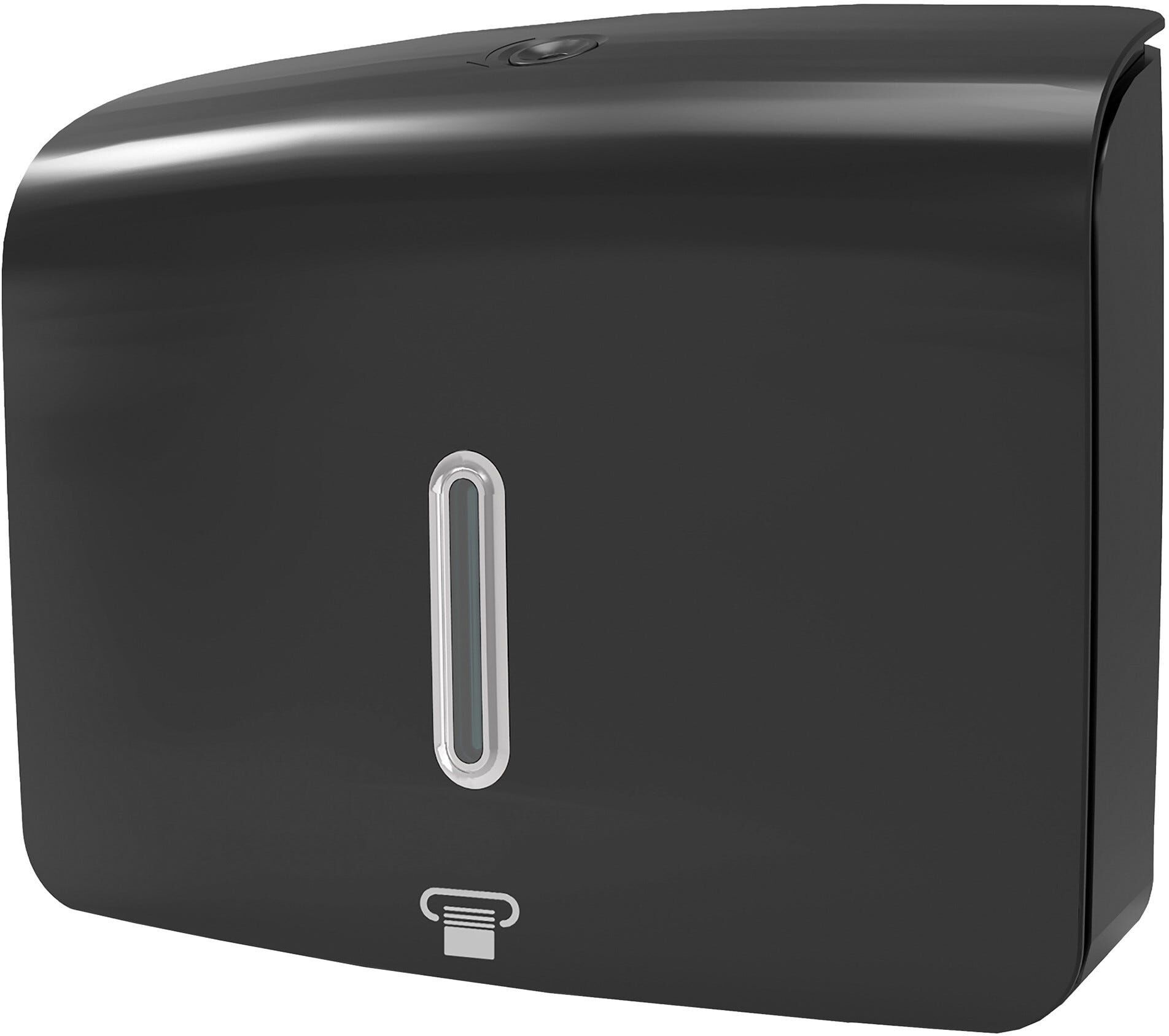 Tecnomat DISPENSER DI ASCIUGAMANI DI CARTA IN ABS FISSAGGIO MURO COLORE NERO 10x23,5x27,5 cm (LXHXP)