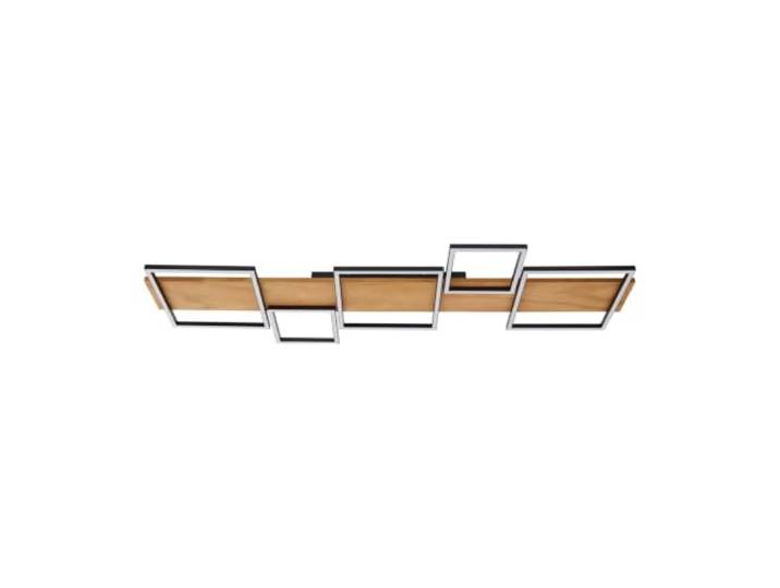 Lindby LED Plafonnier Galad à intensité variable (Moderne) en Marron Bois e. a. pour Salon & Salle manger (à 5 lampes\,)\, Eclairage Lampe Luminaire Plafond Eclerage