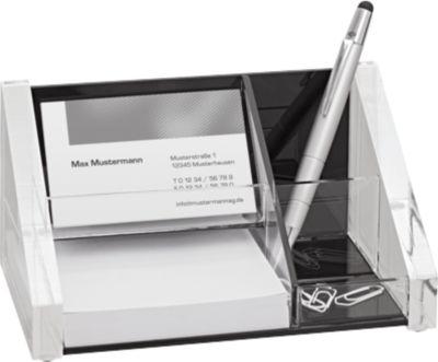 Wedo Tischorganizer, glasklares Acryl, 1 Stiftfach, 2 Sammel und 1 Notizzettelfach