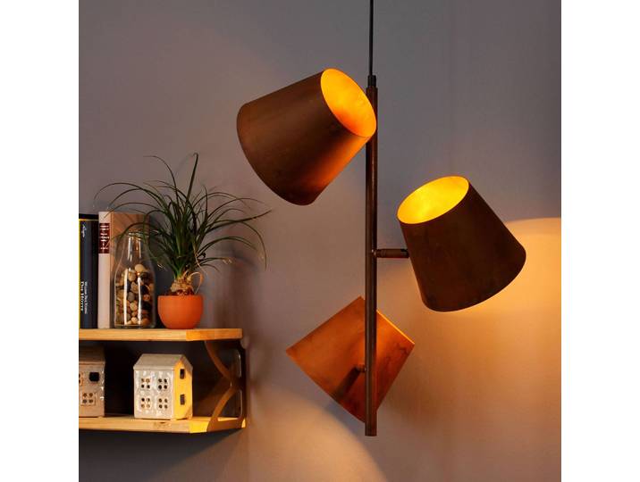 Eco-Light Hängelampe Colt, dimmbar, braun / rost, für Wohn- / Esszimmer, Metall, Pendelleuchte