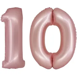 XL Folienballon roségold rosa Zahl 10