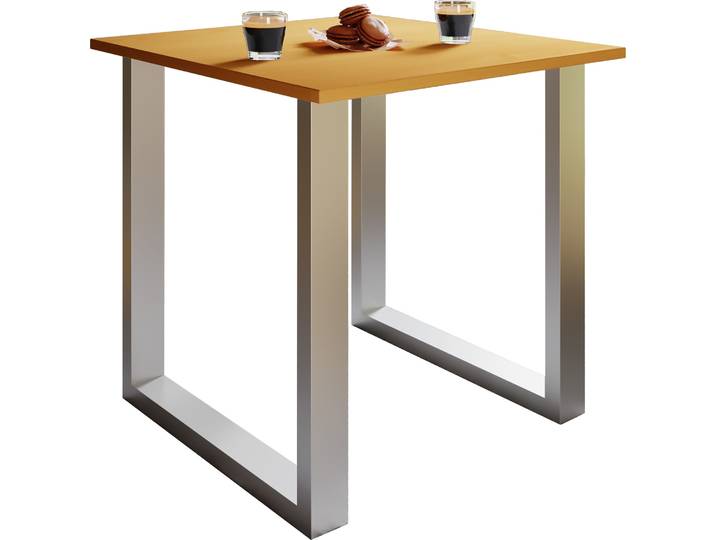 Esstisch VCM Premium Holz Esstisch Küchentisch Xona U 80x50 , braun (silber, buche), B:80cm T:50cm, Tische, Esstisch