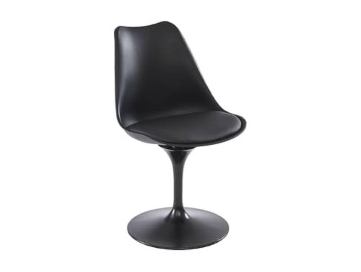 Vente-unique - Stuhl Xafy - Plastik Schwarz 49 cmx56.5 cm Stahlgestell Gepolsterte Sitzfläche für mehr Komfort