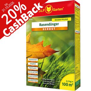 Wolf-Garten Dünger LK-B 100 Rasendünger Herbst, 20% Cashback, Langzeitwirkung, 2,5 kg für 100 m²