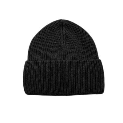 Strickmütze CAPO, Herren, schwarz, Strick, Kaschmirmischung, Mützen Strickmütze, Wintermütze, Kaschmir-Wolle-Mischung, Rippstrick, Umschlag