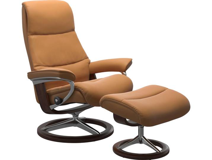 Fußhocker STRESSLESS View , braun (new caramel), B:57cm H:43cm T:47cm, Hocker, Fußhocker, mit Signature Base,Gestell Braun