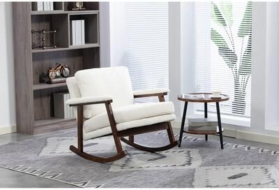 Upholstered Accent Chair Rocking chair with Wood Frame