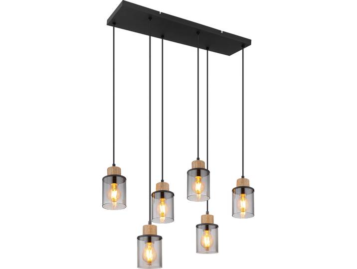 Lustre Globo 15707-6H REID 6xE27 15 W noir/verre cuivré
