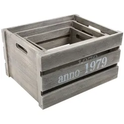 small foot, Aufbewahrungsbox, Holzkiste Shabby Chic (28.41 l, 3x, 40 x 31 x 22 cm)