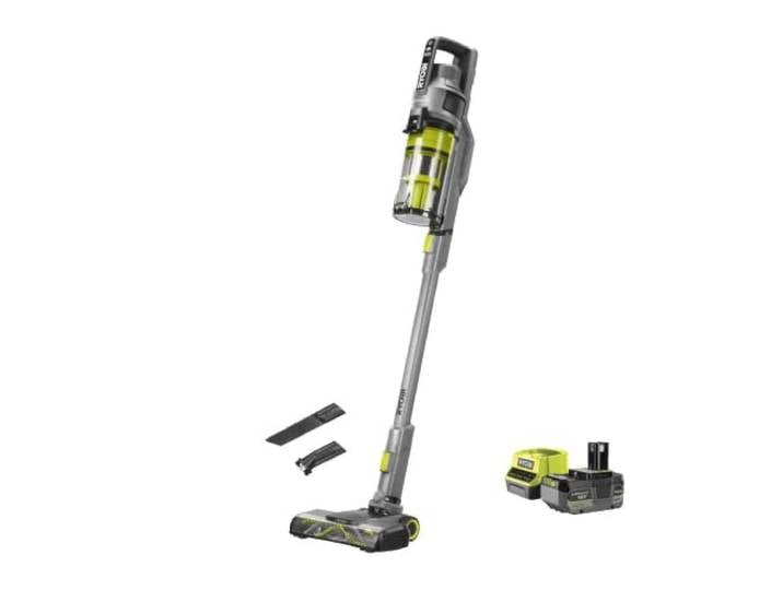 RYOBI Aspirateur Balai Brushless 18V One+™ RSVS18BL-1C40G – Nettoyage Maison\, Atelier\, Voiture\, Bricolage – Batterie 4Ah + Chargeur