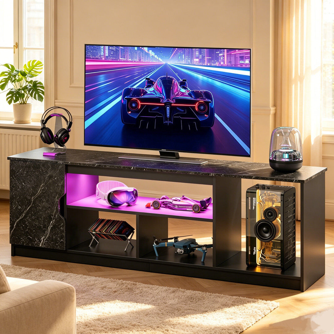 Metro TV Stand for TVs up to 75" Black Marble 75"