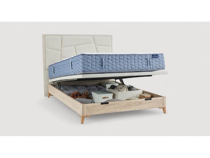 Lit coffre FIONA haut de gamme 140x190 - Bois