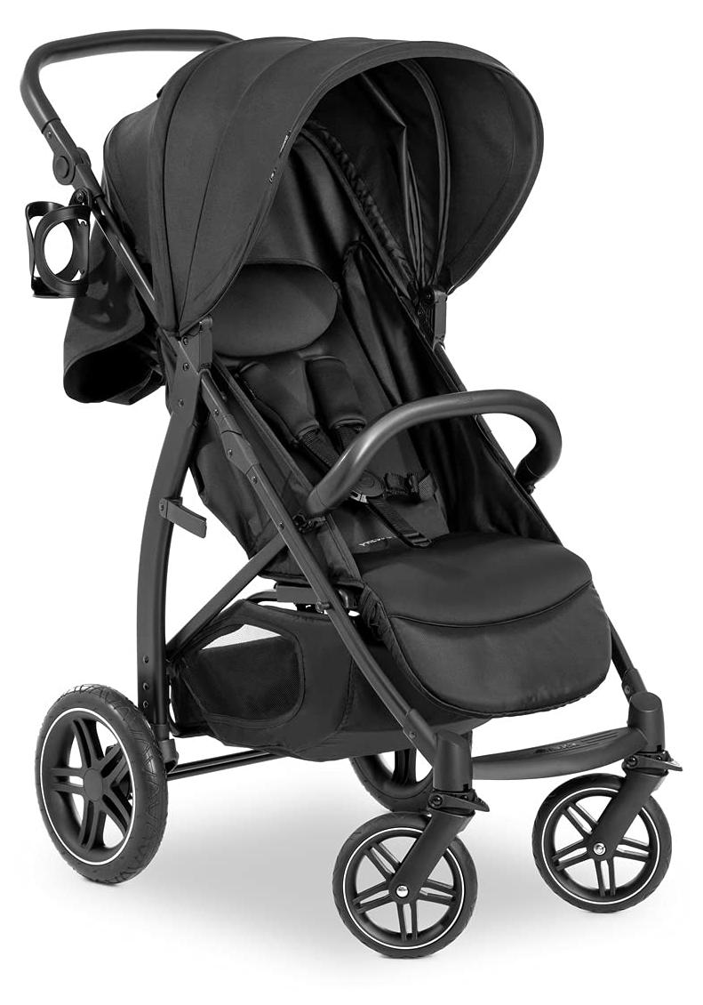 Sportwagen - Bis 25 kg - Liegeposition - UV-Schutzplane mit hohem Schutzfaktor 50+ - Schwarz - Schnell zusammenklappbar