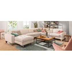 Segmüller Werkstätten Ecksofa Lipari Stoff Weiß