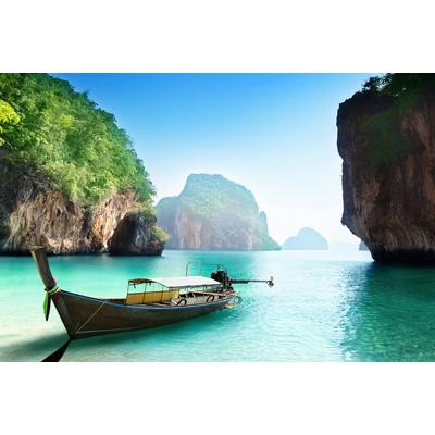 Fototapete PAPERMOON "Inselstrand Thailand", bunt, B:4,5m L:2,8m, Vlies, Tapeten