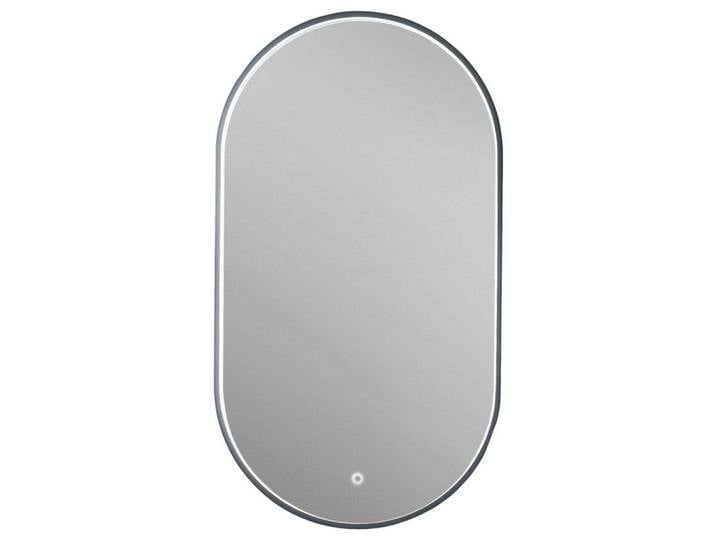 Novel Badezimmerspiegel Nv.021, Schwarz, Silberfarben, Glas, oval, 50x90x5 cm, Goldenes M, beheizbar, Badezimmer, Badezimmerspiegel, Badspiegel