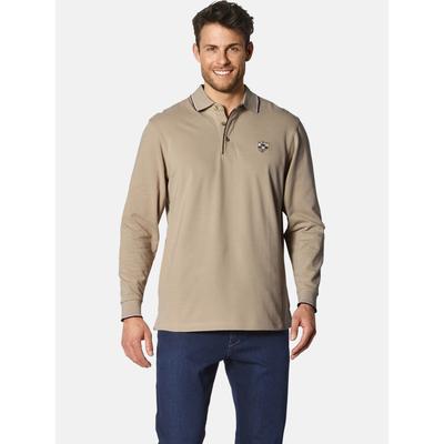 Langarm-Poloshirt BABISTA "Langarm-Poloshirt MILANVETZO", Herren, Gr. 62, beige, Obermaterial: 100% Baumwolle CO., Shirts